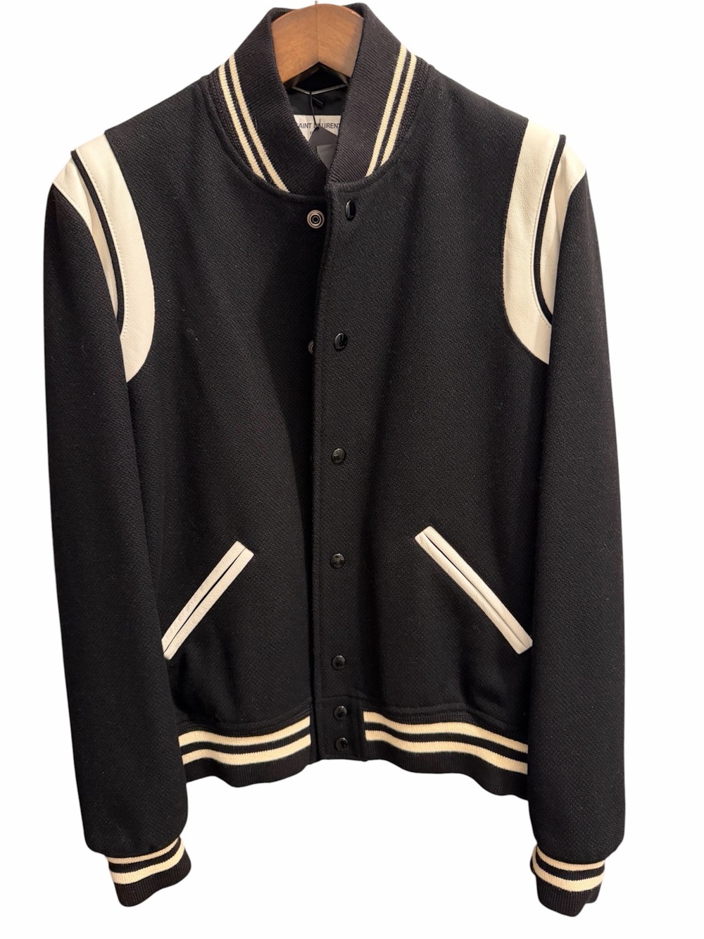 Black & Cream YSL Varsity Bomber Jacket - BRAND NEW WITH TAGS